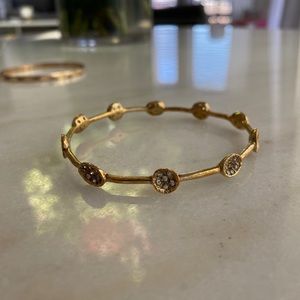 Gold and rhinestone bangle